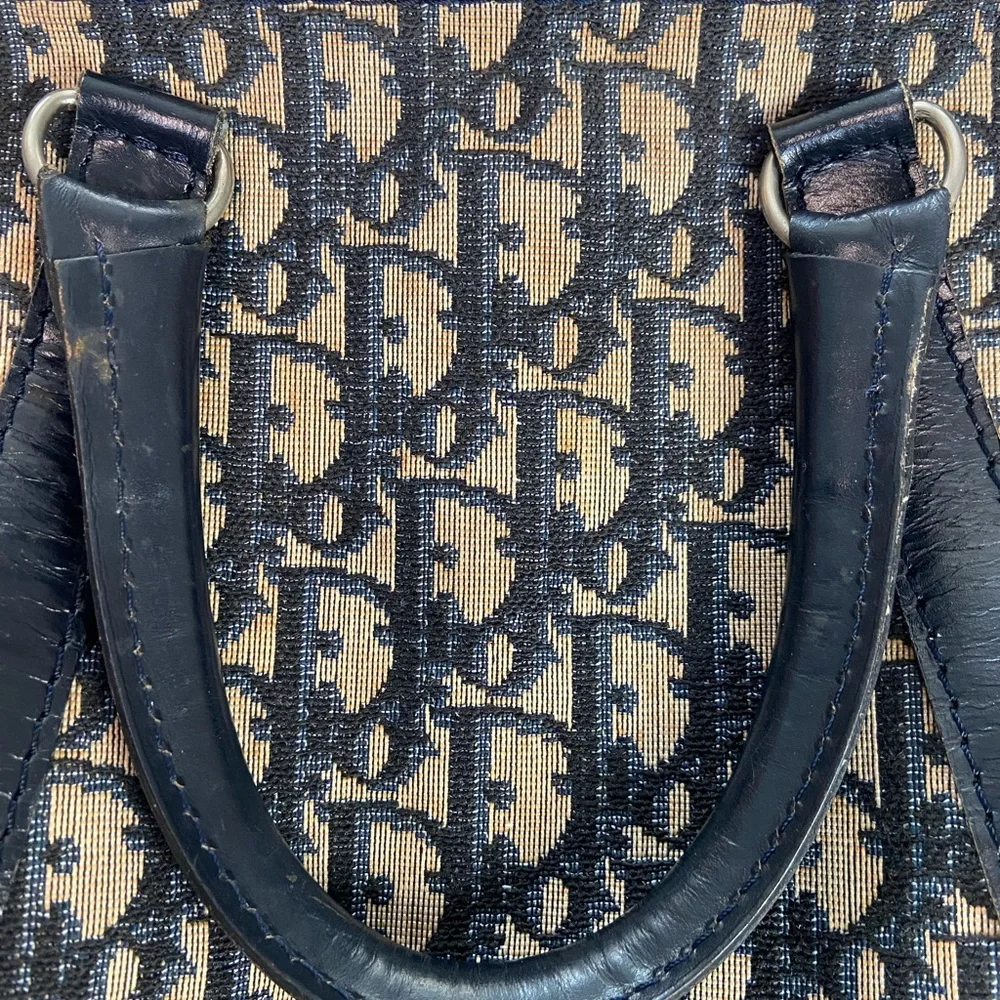 Dior Beige and Black Monogram Tote Bag